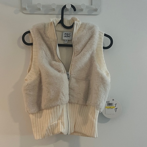 Jackets & Blazers - Faux Fur Cream Vest